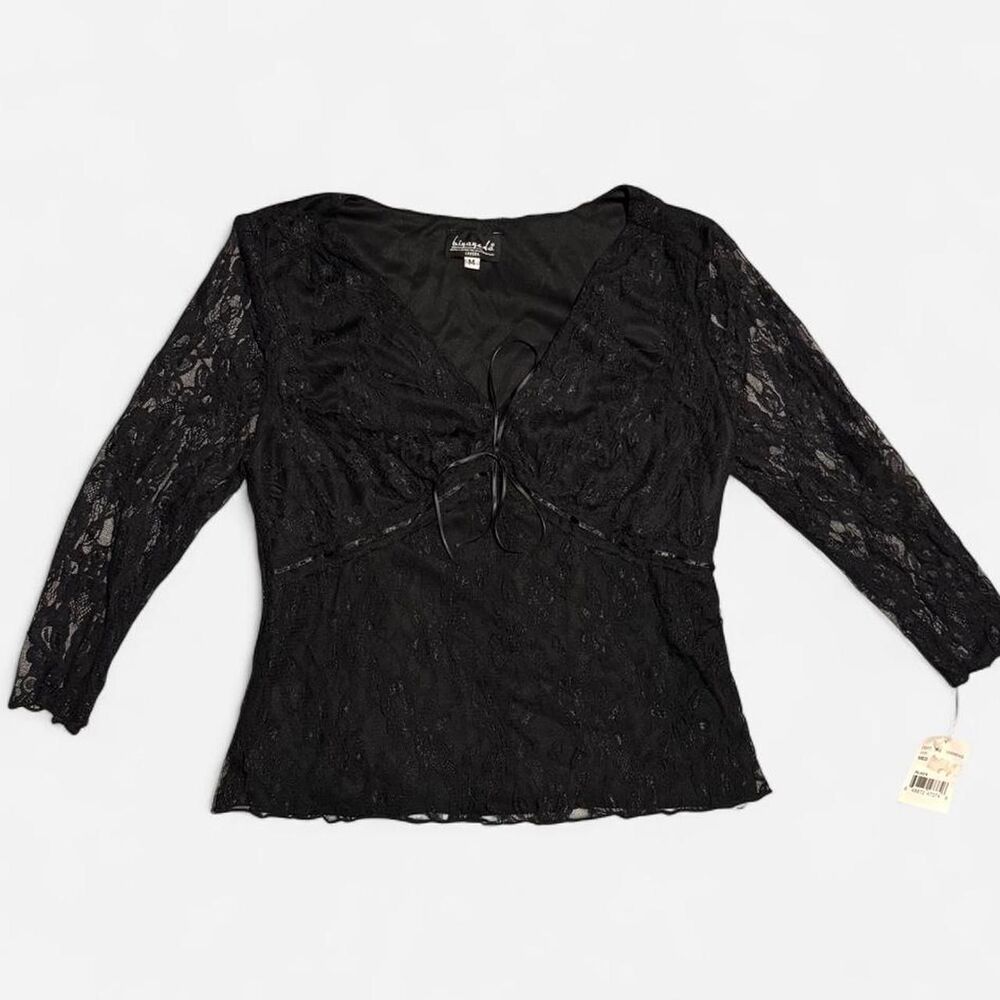 Y2K Black Lace Blouse